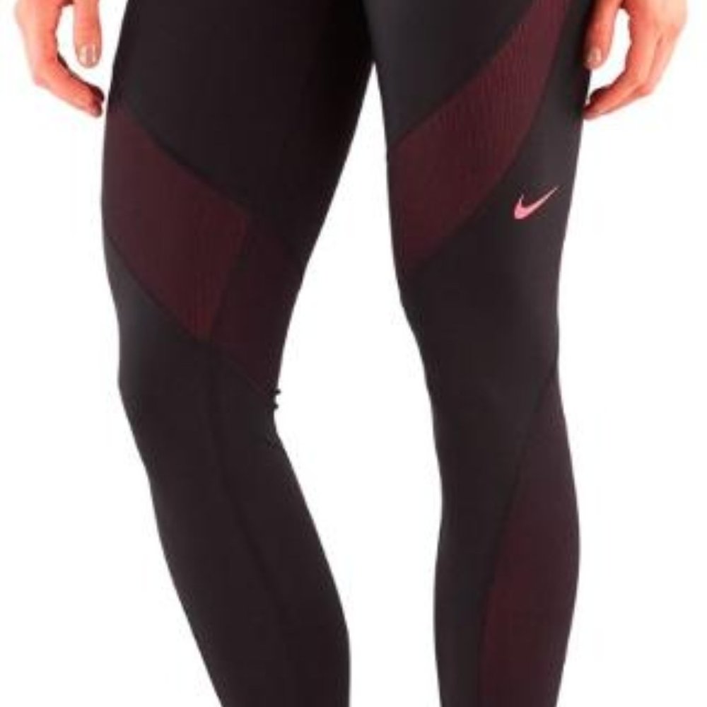 Maroon Nike Pro Hyperwarm Leggings